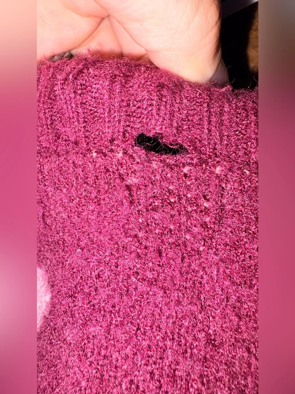 btween Purple Cardigan with Pink Daisy Pattern